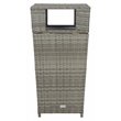 Safavieh Mazeli Polyester Wicker/Steel Patio Trash Bin in Gray