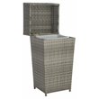 Safavieh Mazeli Polyester Wicker/Steel Patio Trash Bin in Gray