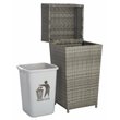 Safavieh Mazeli Polyester Wicker/Steel Patio Trash Bin in Gray