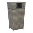 Safavieh Mazeli Polyester Wicker/Steel Patio Trash Bin in Gray