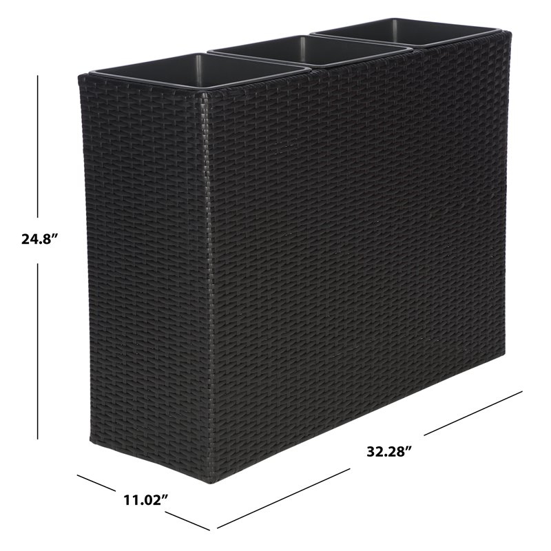Safavieh Rita Polyester Fabric/Foam Outdoor Flower Rack in Black