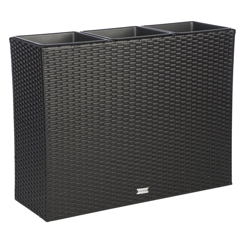 Safavieh Rita Polyester Fabric/Foam Outdoor Flower Rack in Black
