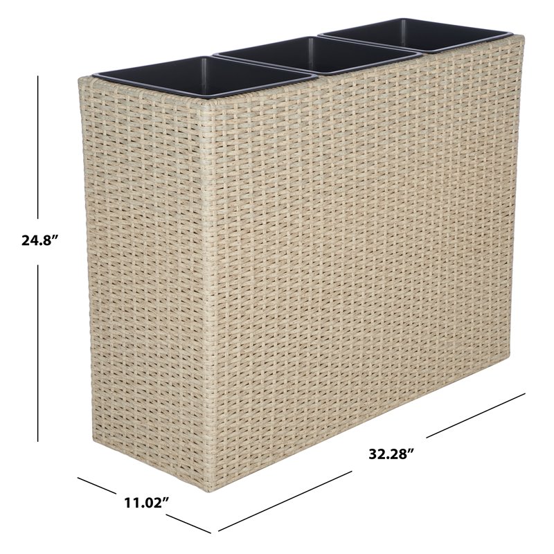 Safavieh Rita Polyester Fabric/Foam Outdoor Flower Rack in Beige