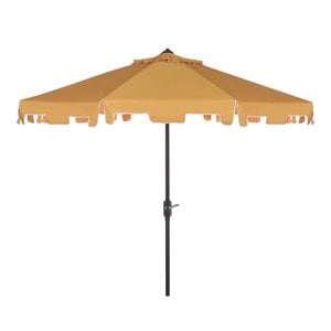 Safavieh Zimmerman 9ft UV Resistant Metal Push Button Tilt Umbrella in Yellow