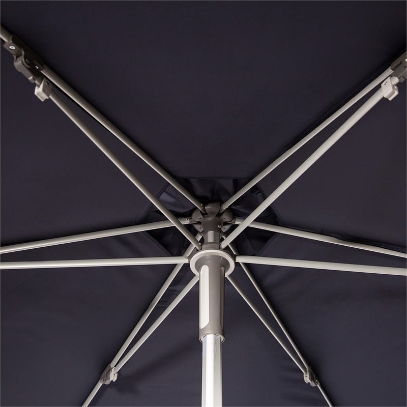 Safavieh Hurst 9ft Push Up Metal/Polyester Outdoor Umbrella in Navy