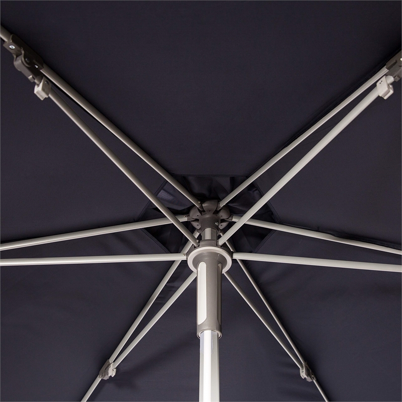 Safavieh Hurst 9ft Push Up Metal/Polyester Outdoor Umbrella in Navy