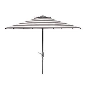 Safavieh Iris Fashion Line 9ft UV Resistant Metal Auto Tilt Umbrella in Gray