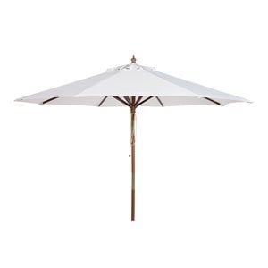 Safavieh Bethany 9ft Eucalyptus Wooden Outdoor Umbrella in White