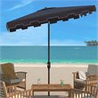 Safavieh Zimmerman 6.5x10ft Rectangle Metal/Polyester Market Umbrella in Navy