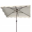 Safavieh Zimmerman 6.5x10ft Rectangle Metal/Polyester Market Umbrella in Beige