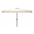 Safavieh Zimmerman 6.5x10ft Rectangle Metal/Polyester Market Umbrella in Beige