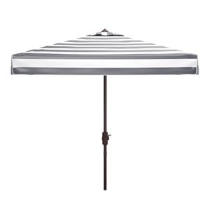 Safavieh Elsa Fashion Line 7.5ft Square Metal/Polyester Umbrella in Black/White