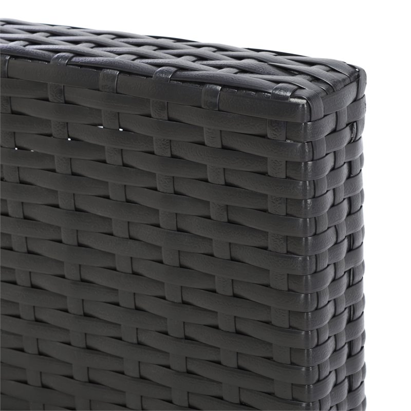 Safavieh Herdla Rattan/Steel Outdoor Recliner Chair in Black and Beige