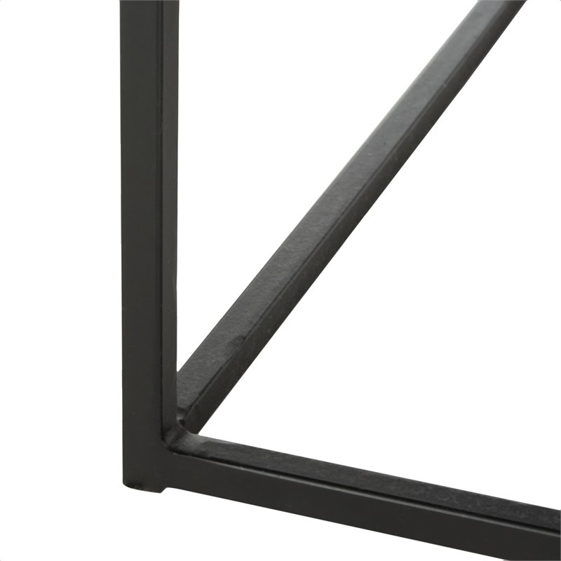 Safavieh Leros Square Modern Steel Metal Outdoor Fire Pit in Black
