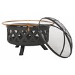 Safavieh Bryce Round Contemporary Steel Metal Fire Pit in Copper and Black