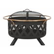 Safavieh Bryce Round Contemporary Steel Metal Fire Pit in Copper and Black