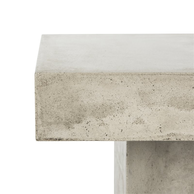 Safavieh Tallen Concrete Indoor/Outdoor Coffee Table in Dark Gray