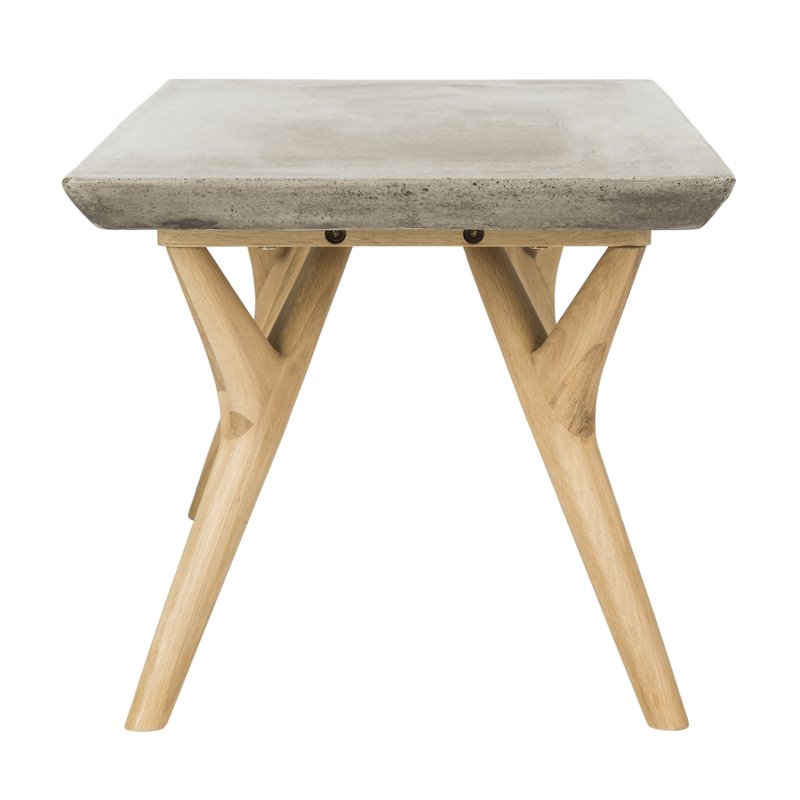 Safavieh Pacey Concrete/Wood Indoor/Outdoor Coffee Table in Dark Gray