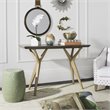 Safavieh Ragna Concrete/Wood Indoor/Outdoor Console Table in Dark Gray