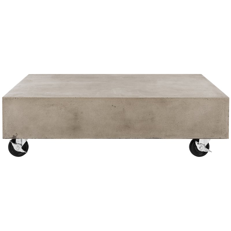 Safavieh Gargon Concrete Indoor/Outdoor Coffee Table in Dark Gray