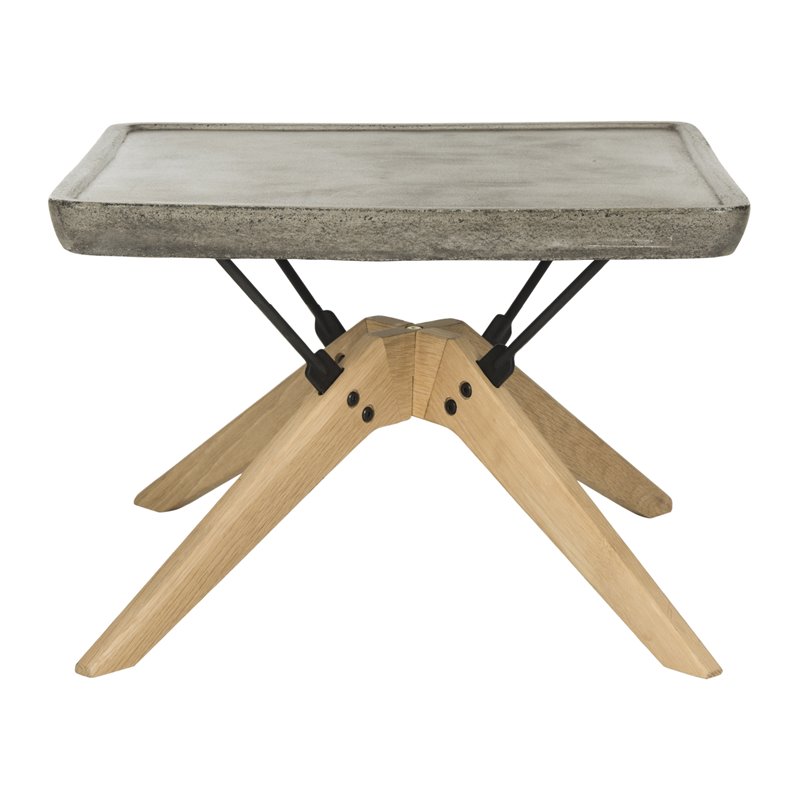Safavieh Delartin Concrete/Wood Indoor/Outdoor Coffee Table in Dark Gray