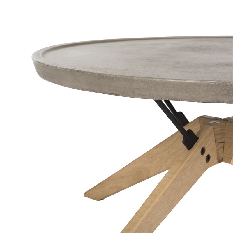 Safavieh Bryson Concrete/Wood Indoor/Outdoor Coffee Table in Dark Gray