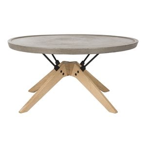 Safavieh Bryson Concrete/Wood Indoor/Outdoor Coffee Table in Dark Gray