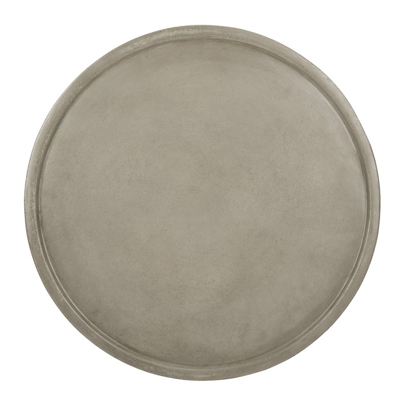 Safavieh Farmond Concrete/Wood Indoor/Outdoor Side Table in Dark Gray