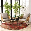 Safavieh Jensen 3-Piece Rattan/Steel/Polyester Lounge Set in Natural/Gray