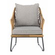 Safavieh Jensen 3-Piece Rattan/Steel/Polyester Lounge Set in Natural/Gray