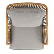 Safavieh Jensen 3-Piece Rattan/Steel/Polyester Lounge Set in Natural/Gray