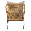 Safavieh Jensen 3-Piece Rattan/Steel/Polyester Lounge Set in Natural/Gray