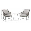 Safavieh Jensen 3-Piece Rattan/Steel/Polyester Lounge Set in Gray