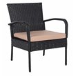 Safavieh Moore 3-Piece Rattan/Steel/Polyester Lounge Set in Black/Beige