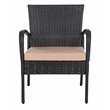 Safavieh Moore 3-Piece Rattan/Steel/Polyester Lounge Set in Black/Beige
