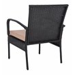Safavieh Moore 3-Piece Rattan/Steel/Polyester Lounge Set in Black/Beige