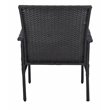 Safavieh Moore 3-Piece Rattan/Steel/Polyester Lounge Set in Black/Beige