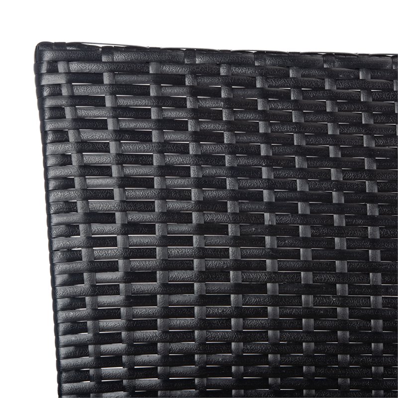 Safavieh Moore 3-Piece Rattan/Steel/Polyester Lounge Set in Black/Beige