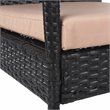 Safavieh Moore 3-Piece Rattan/Steel/Polyester Lounge Set in Black/Beige