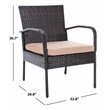 Safavieh Moore 3-Piece PE Rattan Wicker & Polyester Lounge Set in Black/Beige