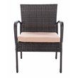 Safavieh Moore 3-Piece PE Rattan Wicker & Polyester Lounge Set in Black/Beige