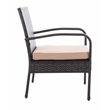 Safavieh Moore 3-Piece PE Rattan Wicker & Polyester Lounge Set in Black/Beige