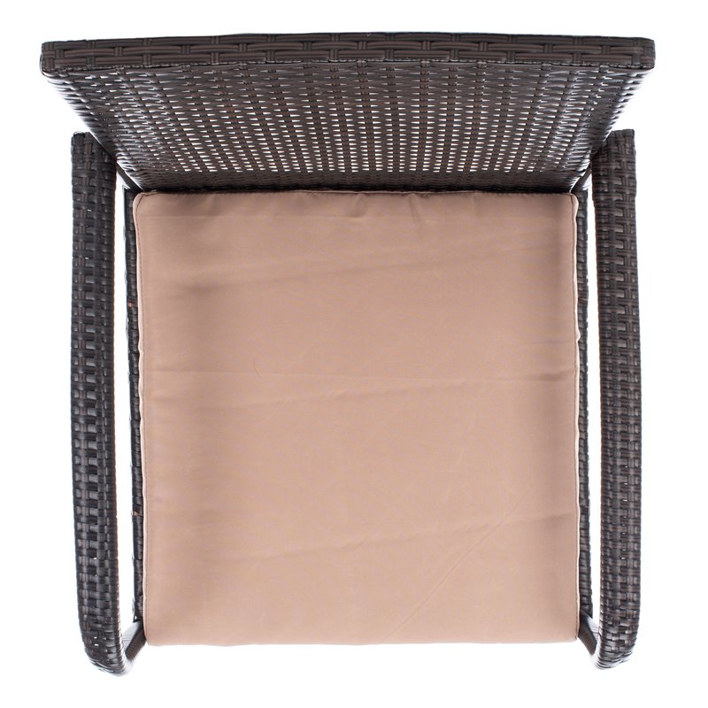 Safavieh Moore 3-Piece PE Rattan Wicker & Polyester Lounge Set in Black/Beige
