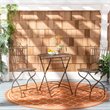 Safavieh Belen Metal Outdoor Bistro Set w/ One Table & Two Chairs in Black Rust