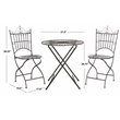 Safavieh Belen Metal Outdoor Bistro Set w/ One Table & Two Chairs in Black Rust