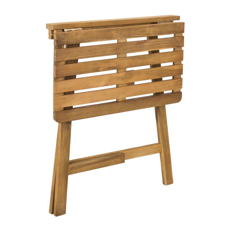 Safavieh Benton Contemporary Acacia Wood Outdoor Balcony Table in Natural