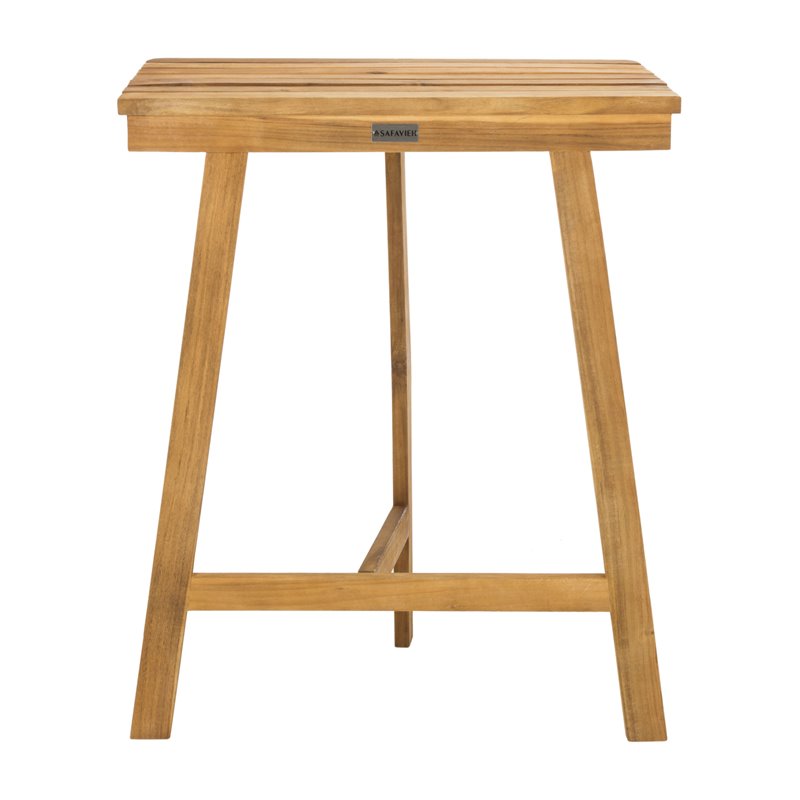 Safavieh Benton Contemporary Acacia Wood Outdoor Balcony Table in Natural