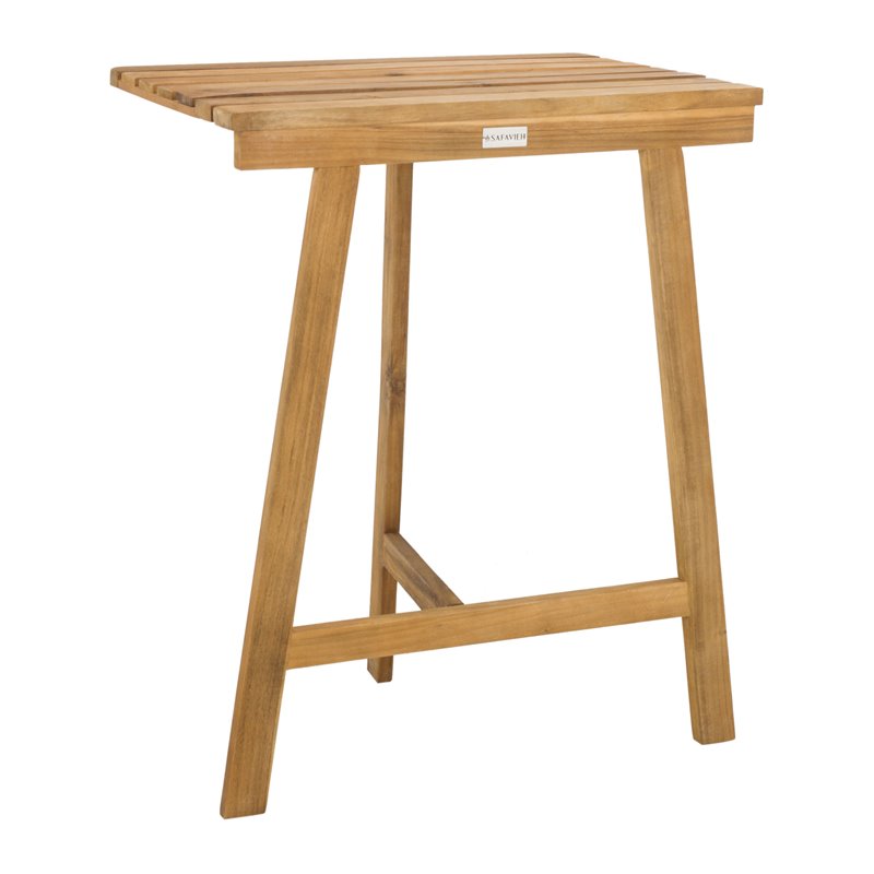 Safavieh Benton Contemporary Acacia Wood Outdoor Balcony Table in Natural