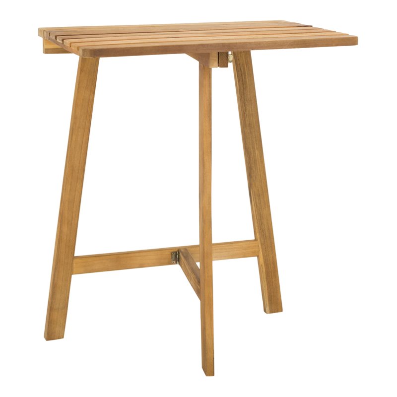 Safavieh Benton Contemporary Acacia Wood Outdoor Balcony Table in Natural