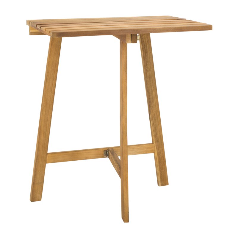 Safavieh Benton Contemporary Acacia Wood Outdoor Balcony Table in Natural